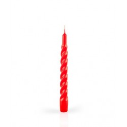 RED TWISTED CANDLE 26 cm